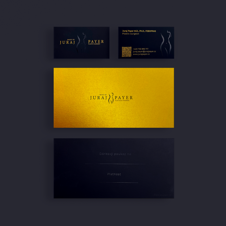  Luxury voucher and business card set // 3D partial varnish, metallic paper